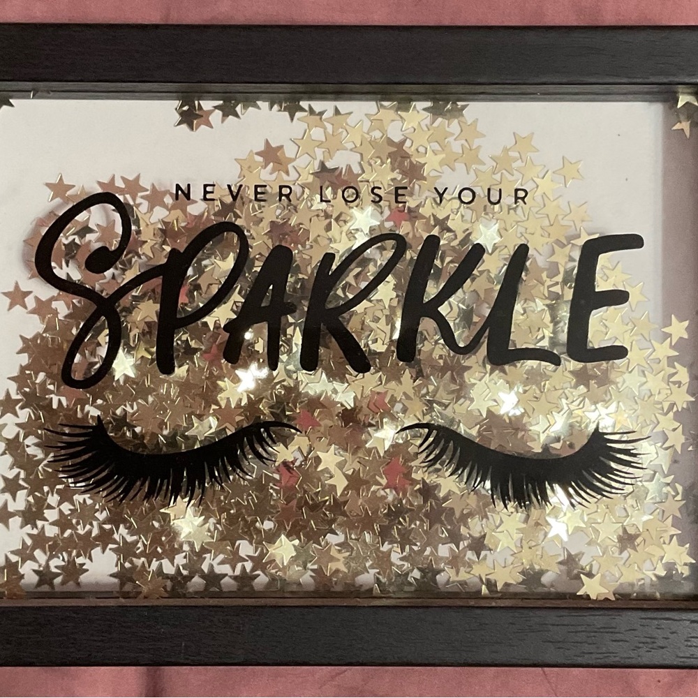Gold and Black Sparkle Art with Eyelash Design